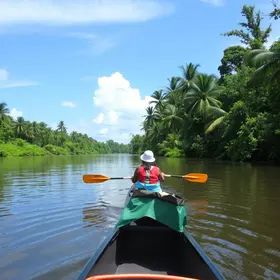 canoagem no Rio Jaguareguava